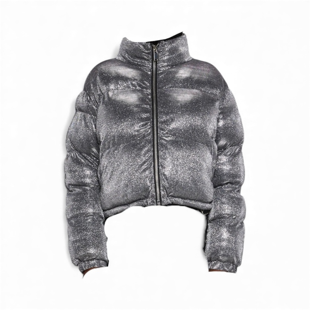 Dolls Kill Poster Girl Shimmering Silver Puffer Tundra Jacket xxs NWT - Picture 1 of 7